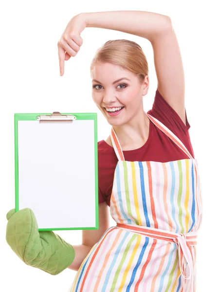 Girl holding clipboard — Stock Photo, Image