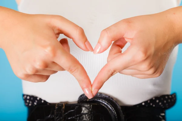 Girl hands with heart sign. — Stock Photo, Image