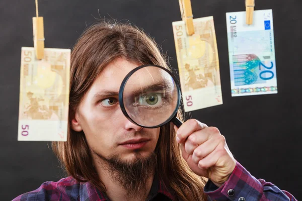 Man verify money cash — Stock Photo, Image