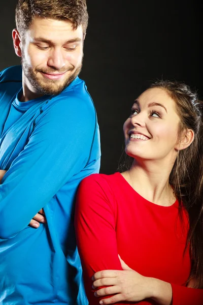 Retrato de mujer y hombre sonrientes. Pareja feliz. — Foto de Stock