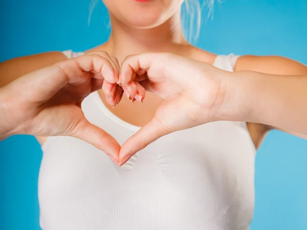 Girl hands with heart sign. — Stock Photo, Image