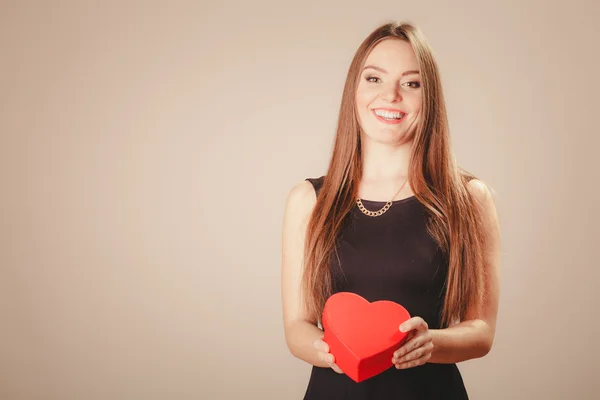 Happy girl with heart — Stock Photo, Image