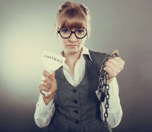 Geschäftsfrau beendet Vereinbarung — Stockfoto