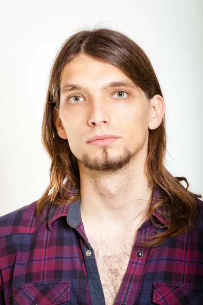 Man in plaid shirt. — Stockfoto