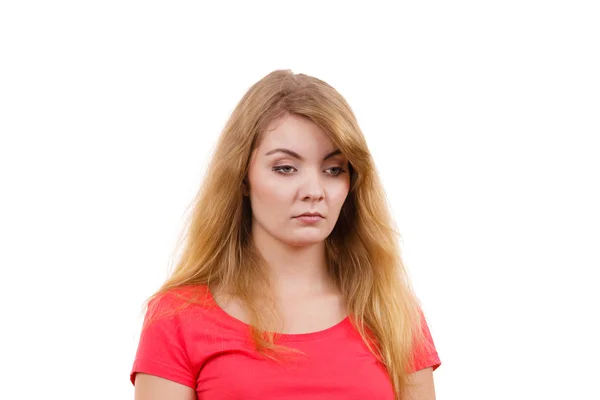 Woman sad gigl portrait isolated — Stock Photo, Image