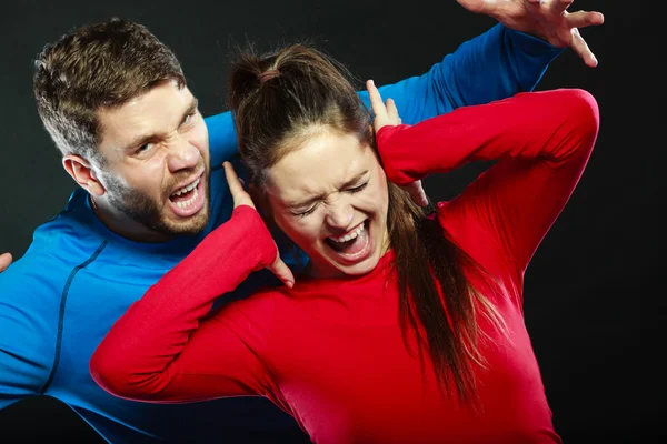 Man husband abusing woman wife. Violence. — Stock Photo, Image