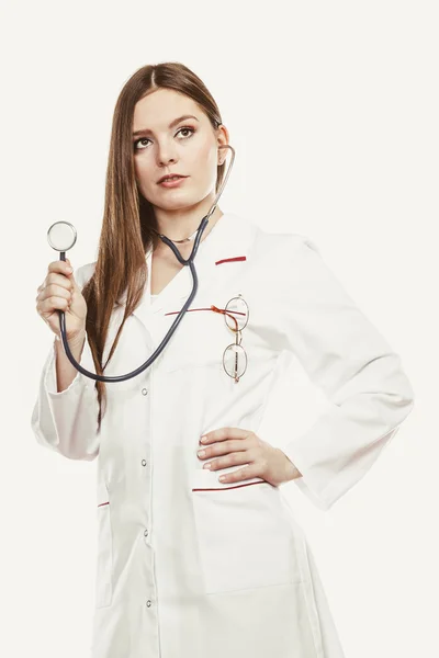 Smiling woman medical doctor with stethoscope. — Stock Photo, Image