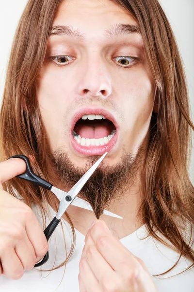 Angst voor snijden baard — Stockfoto