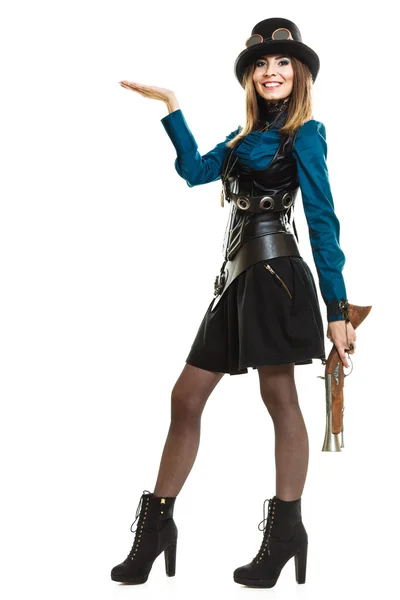 Steampunk menina com rifle. — Fotografia de Stock