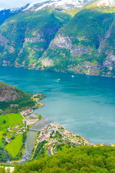 Pohled na fjordy na Stegastein pohledu v Norsku — Stock fotografie