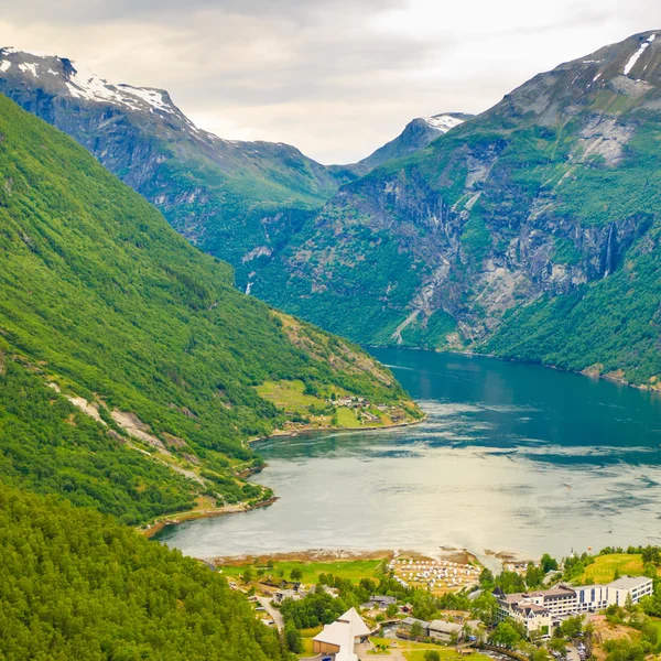 Pohled na Geirangerfjord, Norsko — Stock fotografie