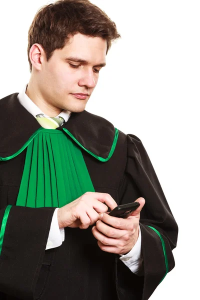 Lawyer use smartphone touch screen. — Stock Photo, Image