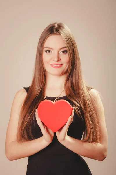 Cute girl with heart — Stock Photo, Image