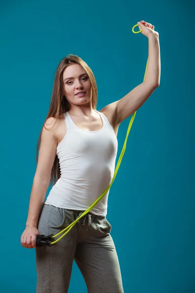 Fit woman with jumping rope — Stock Photo, Image