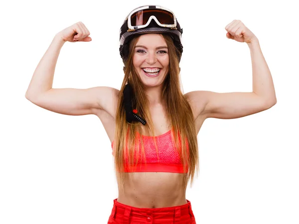 Mujer fuerte con casco deportivo . —  Fotos de Stock
