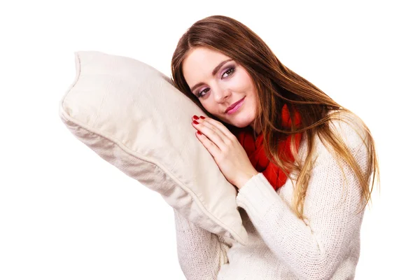 Menina relaxante no travesseiro . — Fotografia de Stock