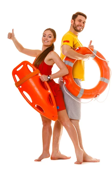 Rettungsschwimmer mit Rettungsring und Rettungsring. — Stockfoto