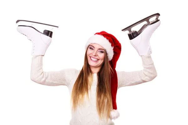 Girl with santa claus cap. — Stock Photo, Image