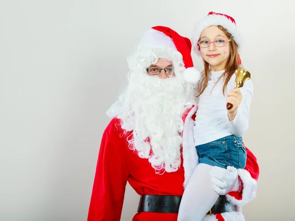 Santa claus with little girl. — Stock Photo, Image
