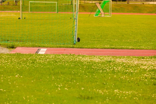 Fotbalová brána na stadion, fotbal gól — Stock fotografie