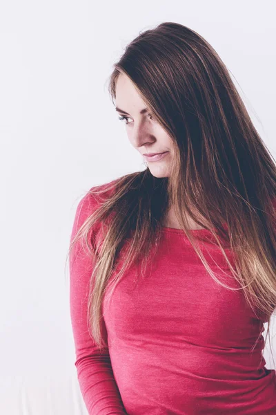 Chica seducida en blusa rosa . —  Fotos de Stock