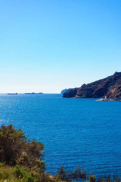 Μεσογειακό Θαλάσσιο Τοπίο Ισπανική Ακτογραμμή Κοντά Στην Καρταχένα Στην Περιοχή — Φωτογραφία Αρχείου