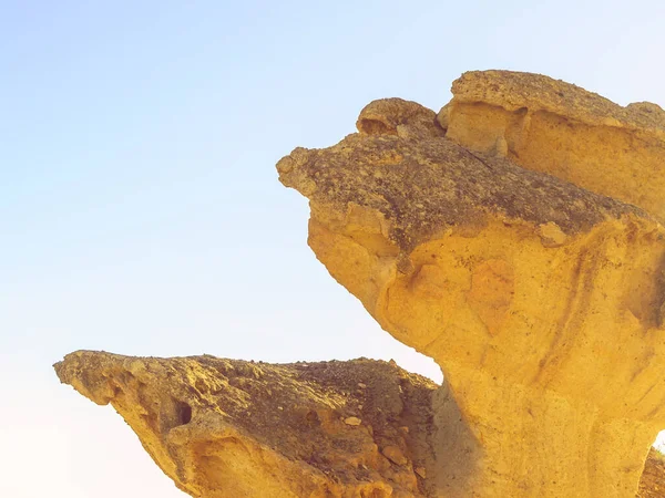 Enchanted City Bolnuevo Yellow Sandstone Shapes Rock Formations Murcia Spain — Stock Photo, Image