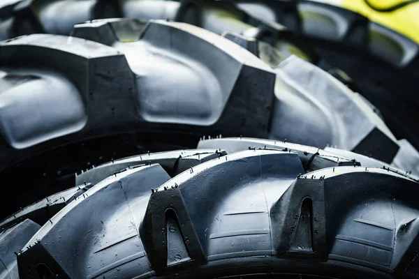 Black Tyre Stack Vehicle Agricultural Industrial Machine Texture Background — Stock Photo, Image