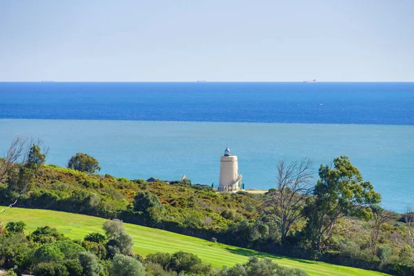 Punta Mala Alcaidesa Spanya Bulunan Carbonera Deniz Feneri Fener Cebelitarık — Stok fotoğraf