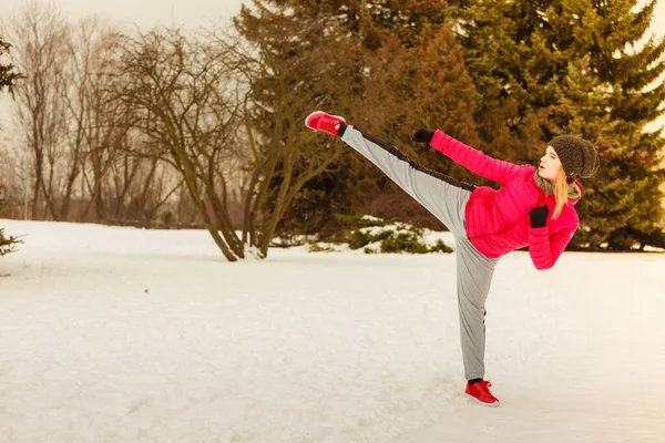 Ejercicio Deportivo Aire Libre Ideas Atuendo Deportivo Mujer Usando Ropa — Foto de Stock