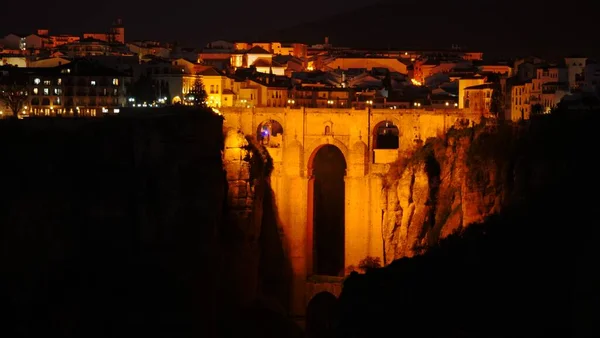 Spanya Endülüs Ronda Daki Guadalevin Nehri Üzerindeki Puente Nuevo Yeni — Stok fotoğraf