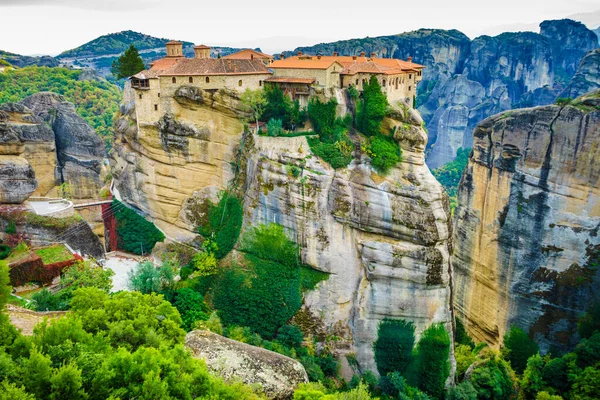 Kloster Klippan Meteora Thessalien Grekland Grekiska Destinationer — Stockfoto