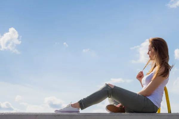 Moda Mujer Moda Relajante Aire Libre Con Calzado Casual Zapatillas — Foto de Stock