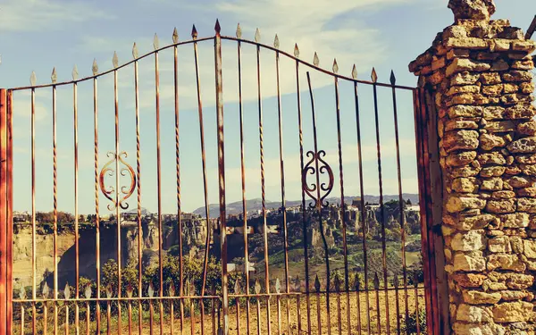 Stará Brána Město Ronda Vrcholku Hory Dálce Provincie Malaga Andalusie — Stock fotografie