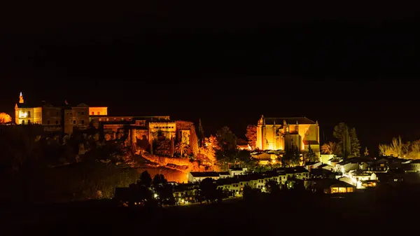 Night View Ronda Town Maria Auxiliadora Holy Spirit Church Malaga — Stock Photo, Image