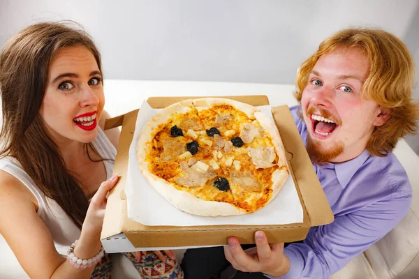 Lustige Verrückte Mann Und Frau Verbringen Zeit Miteinander Fröhliches Paar — Stockfoto