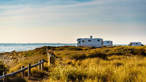 Camping Playa Del Mar Costa Blanca Con Caravanas España Alicante —  Fotos de Stock