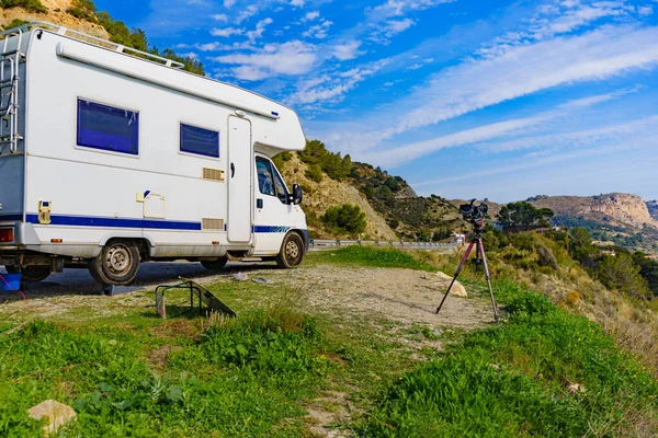 Motor Home Camping Costa Espanhola Costa Del Sol Andaluzia Espanha — Fotografia de Stock
