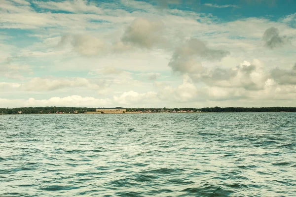 Güzel Deniz Manzarası Kıyı Şeridi Gökyüzü Sakin Bir Sahne Doğanın — Stok fotoğraf