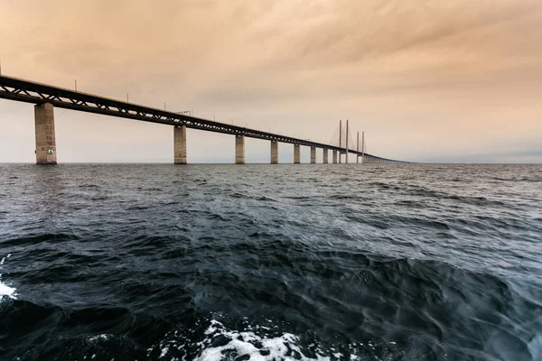 Oresundsbron Danimarka Ile Sveç Avrupa Baltık Denizi Arasındaki Öresund Köprüsü — Stok fotoğraf