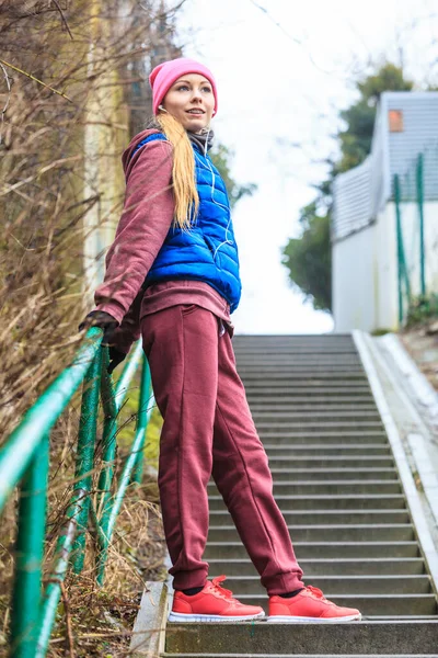 Ejercicios Deportivos Aire Libre Ideas Atuendo Deportivo Mujer Usando Ropa — Foto de Stock