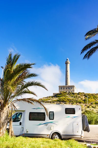 Caravan Bij Cape Palos Vuurtoren Cartagena Murcia Regio Spanje Toeristische — Stockfoto