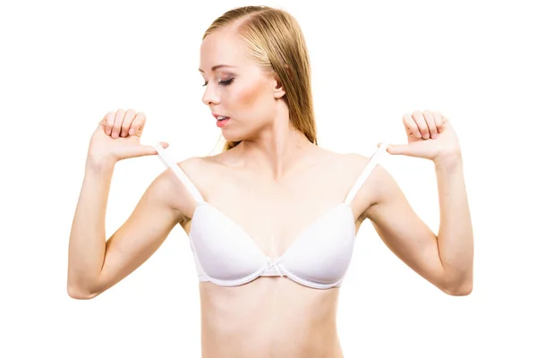 Woman Wearing Wrong Size Bra Stock Photo - Image of scoop, size: 289497774