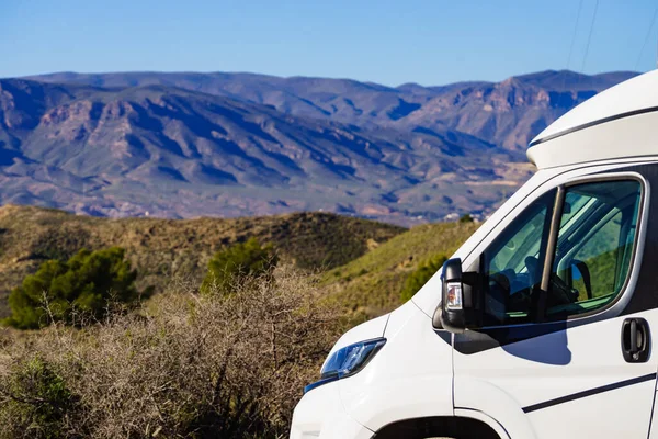 Camper Car Nature Sierra Alhamix Mountain Ground Spain Приключения Домом — стоковое фото