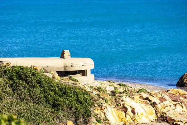 Torrecarbonera Sahilinde Savaş Sığınağı Olan Deniz Punta Mala Endülüs Spanya — Stok fotoğraf