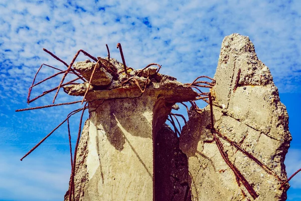 Ruined Building House Destroyed Earthquake — Stock Photo, Image