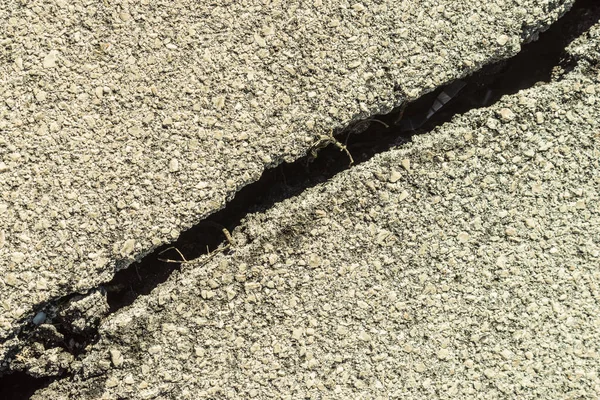 Chasm Old Asphalt Road Crack Hiatus Pavement Broken Way — Stock Photo, Image