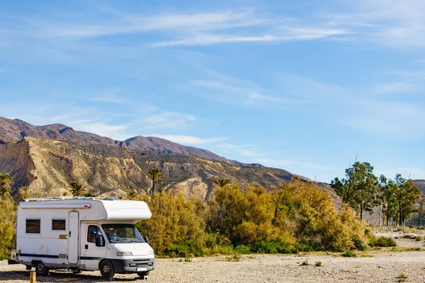 Camper Auto Natuur Sierra Alhamilla Bergketen Spanje Avontuur Met Camper — Stockfoto