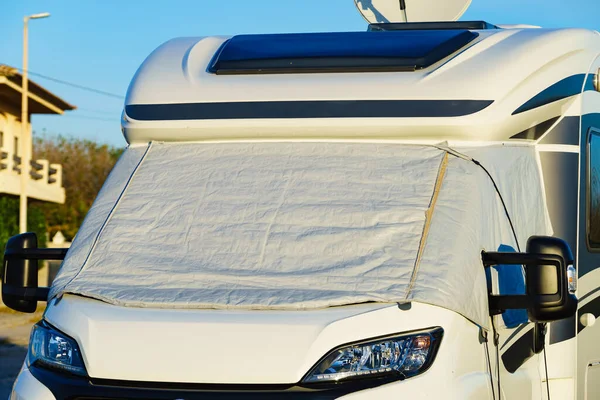 Camper External Thermal Screen Blind Window Pane Front Windscreen Car — Stock Photo, Image