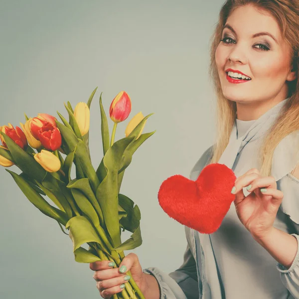 Donne Internazionali Madri Giorno San Valentino Bella Donna Capelli Biondi — Foto Stock